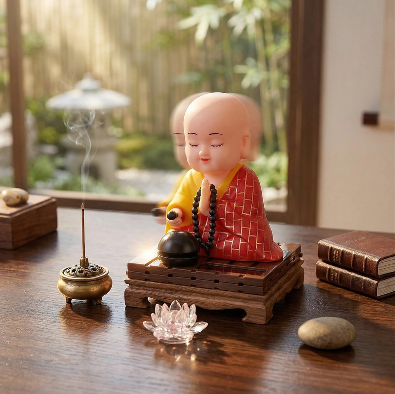 Solar Powered Sitting Buddha Statue Wukusy