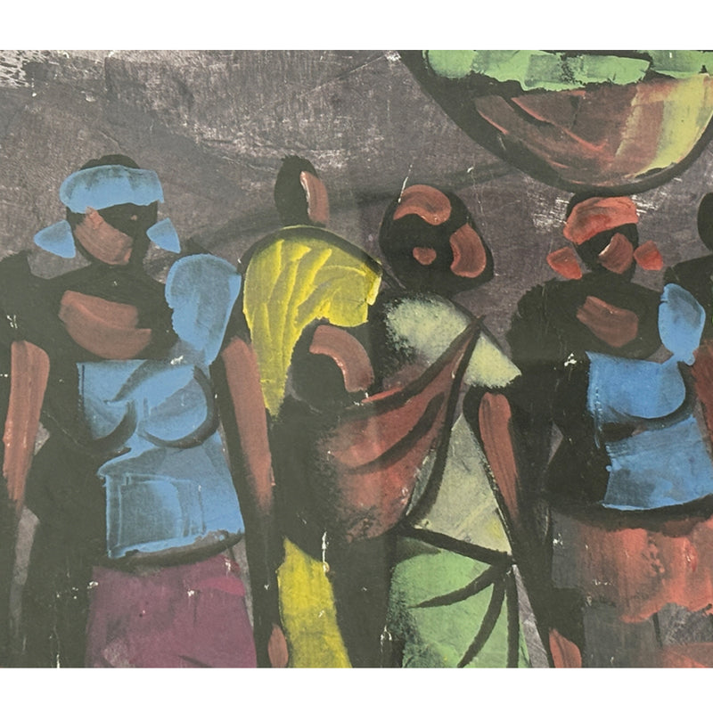 Original Figurative Village Life Painting | Handcrafted Acrylic Artwork | Modern Art | TEA Exclusive Art