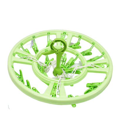 Plastic Round Cloth Drying Hanging Hanger ( 15 Clips )