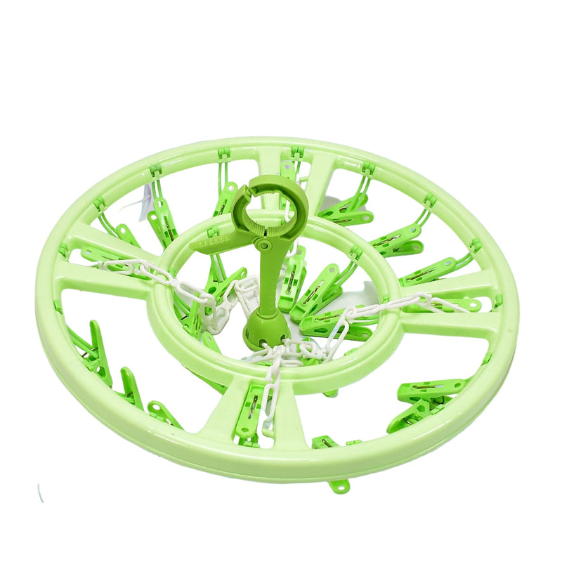 Plastic Round Cloth Drying Hanger ( 15 Clips ) Wukusy
