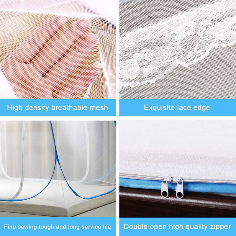 Premium Polyester Foldable Mosquito Net Tent (100 Cm Long  1 Pc) Wukusy