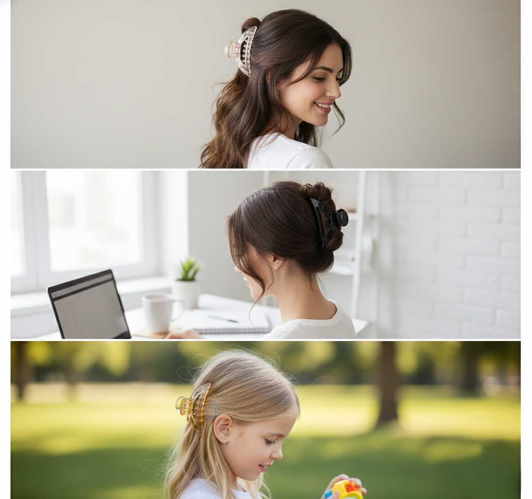 Triangle Plastic Hair Claw Clips