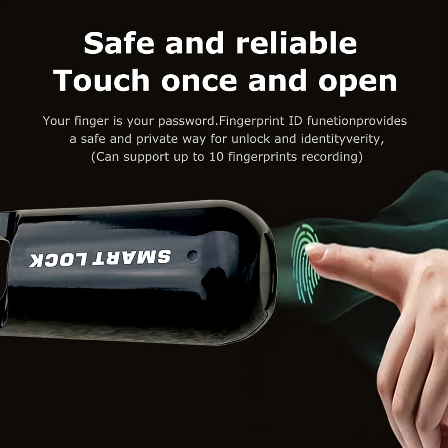Small Usb Rechargeable Smart Fingerprint Padlock For Locker Wukusy