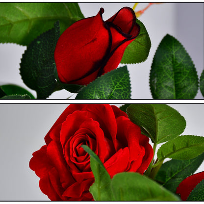 4863 Artificial Rose Flower Plant With Pot For Home Office Or Gift Wukusy
