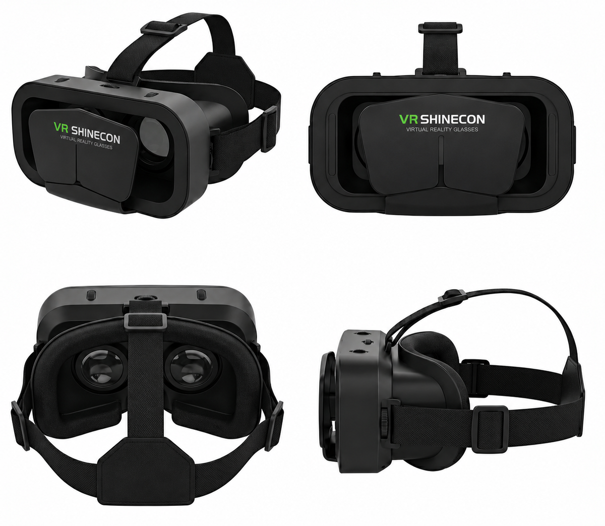 Virtual Reality Glasses Black VR – 3D VR Headset with Adjustable Straps & Immersive Viewing