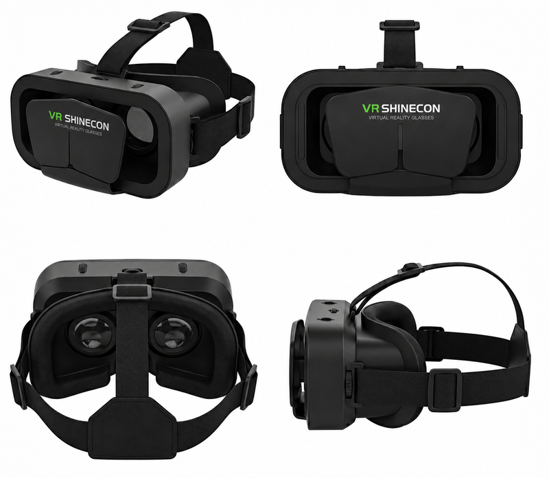 Virtual Reality Glasses Black VR – 3D VR Headset with Adjustable Straps & Immersive Viewing