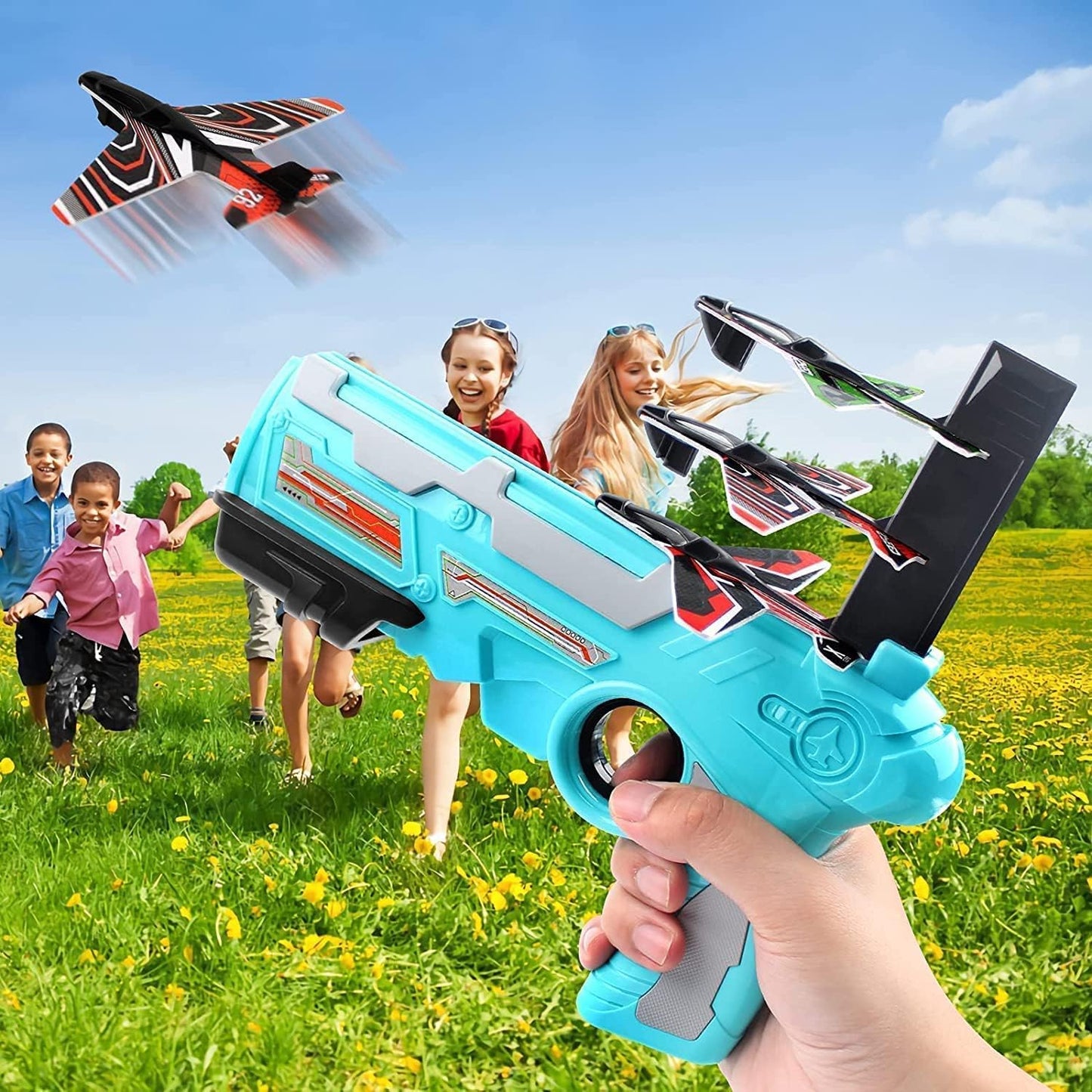 Airplane Launcher Gun With Foam Glider Planes