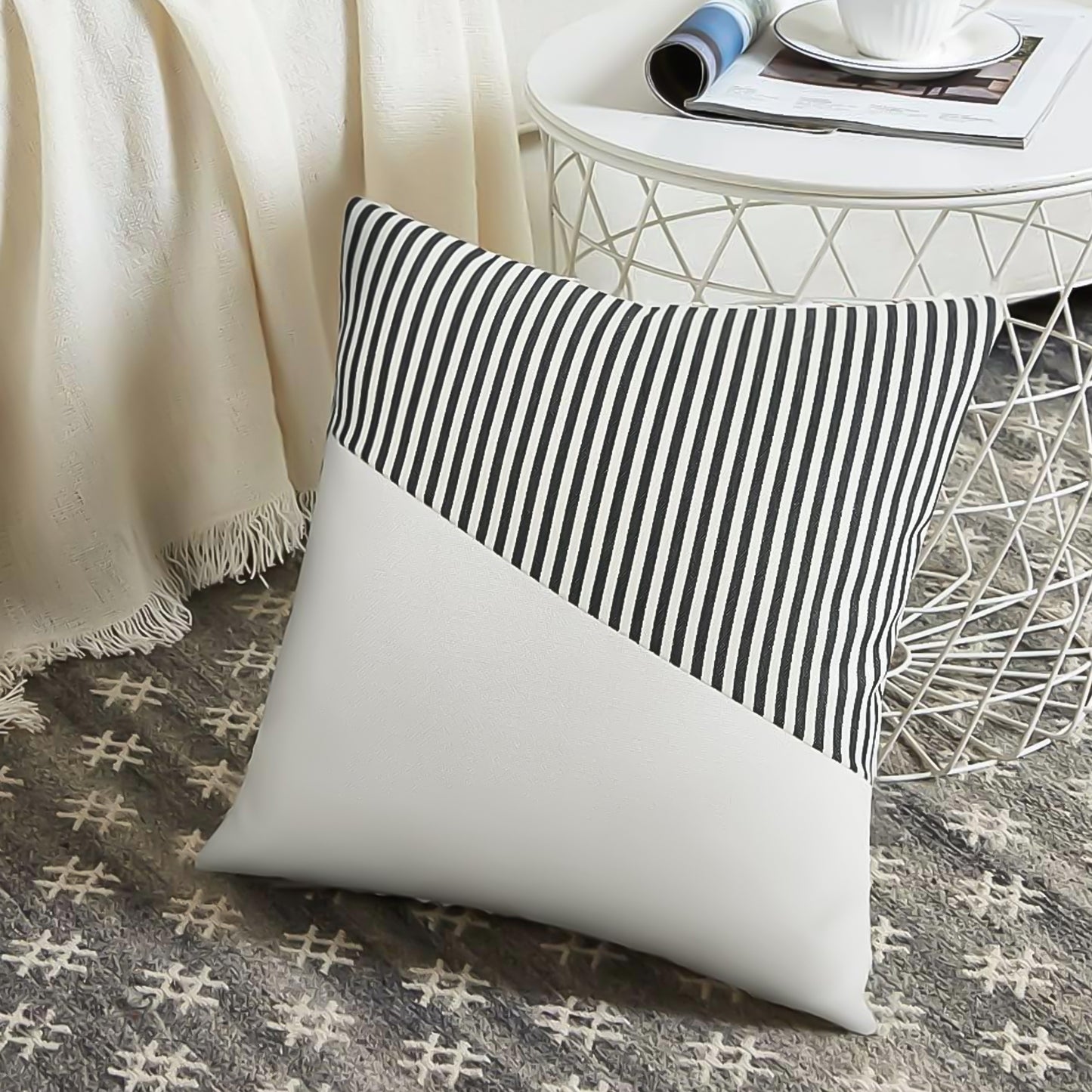 Decorative Pillow Covers Cushion Cases Soft Cotton (26  26 Inch  1 Pair  2 Pc) Wukusy