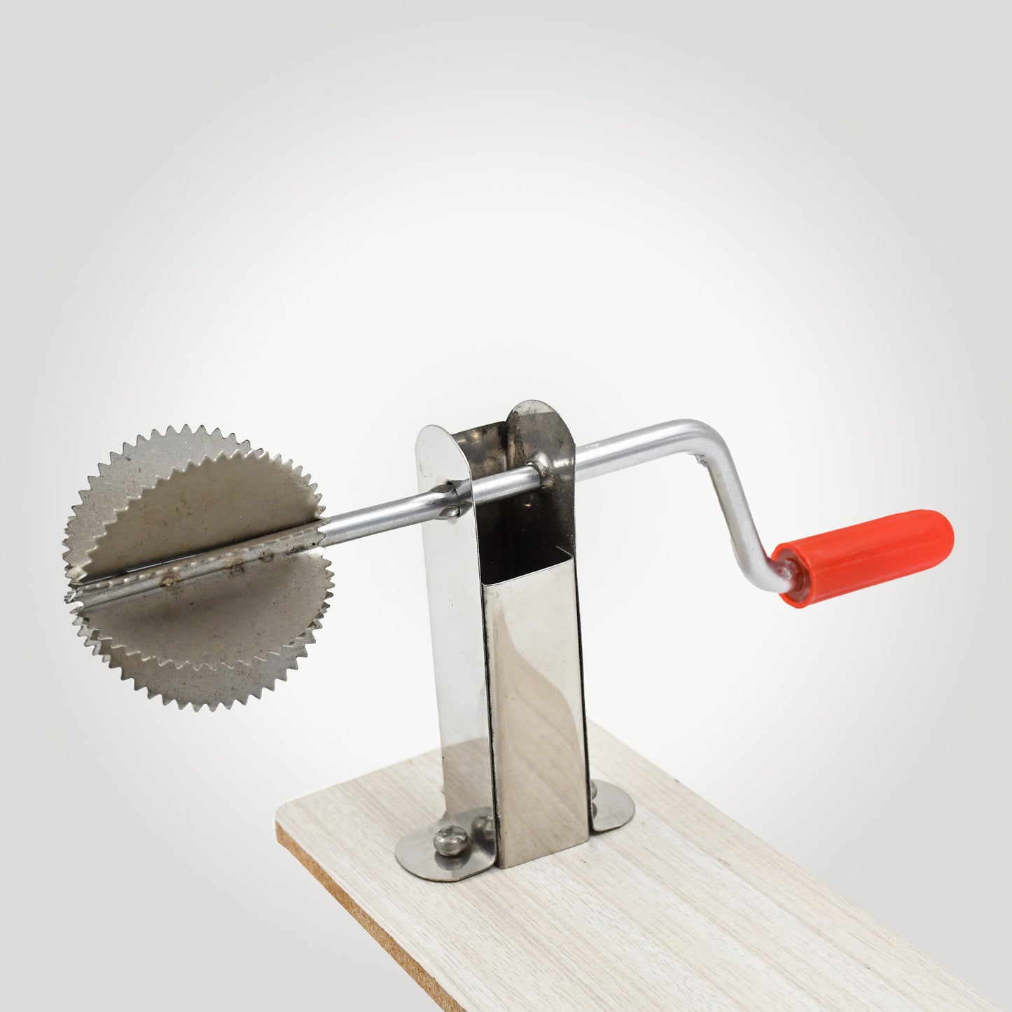Stainless Steel Coconut Scraper with Wooden Base - BuyItOnline