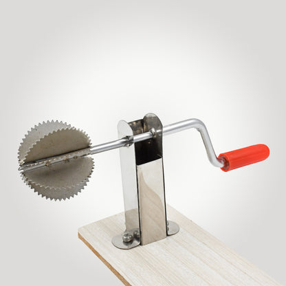 Stainless Steel Coconut Scraper with Wooden Base - BuyItOnline