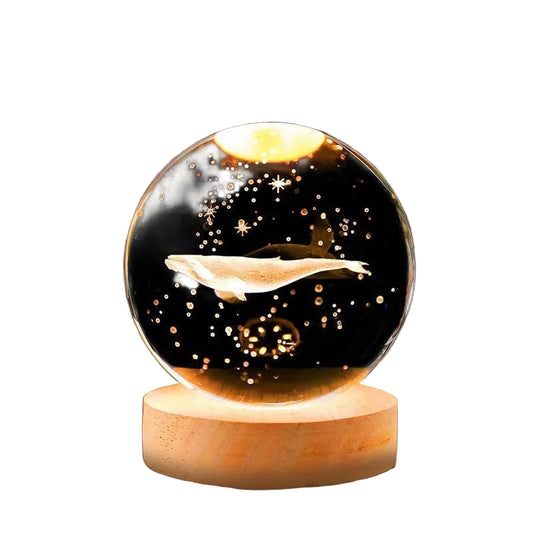 Fish 3d Crystal Ball Lamps With Base (1 Pc) Wukusy