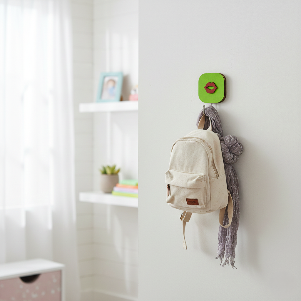 Wooden Cartoon Wall Hook – Adhesive Wall-Mounted Hook (1 Pc) Wukusy