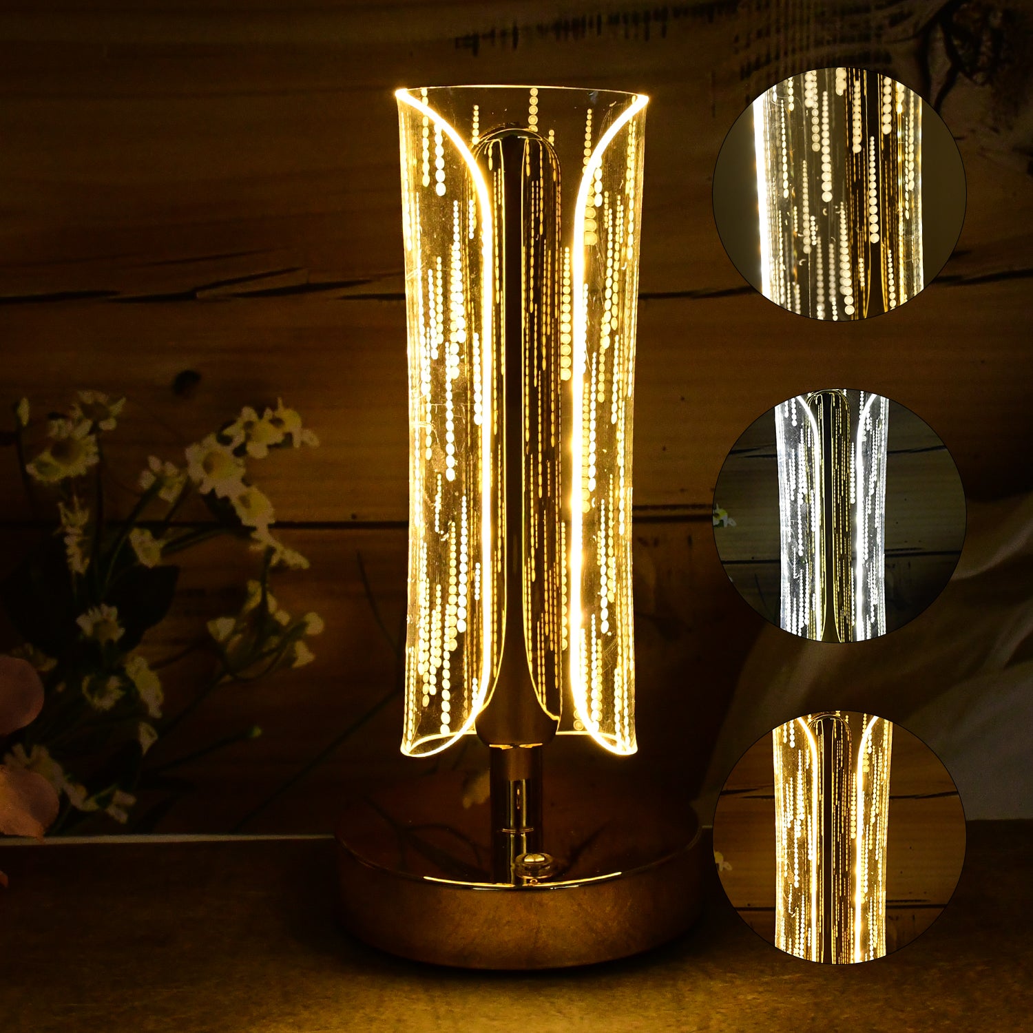 Luxury Tall Cylinder Shape Crystal Table Lamp (1 Pc) Wukusy