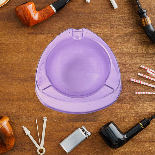 Transparent Purple Plastic Ashtray – Stylish, Unbreakable &amp; Heat-Resistan