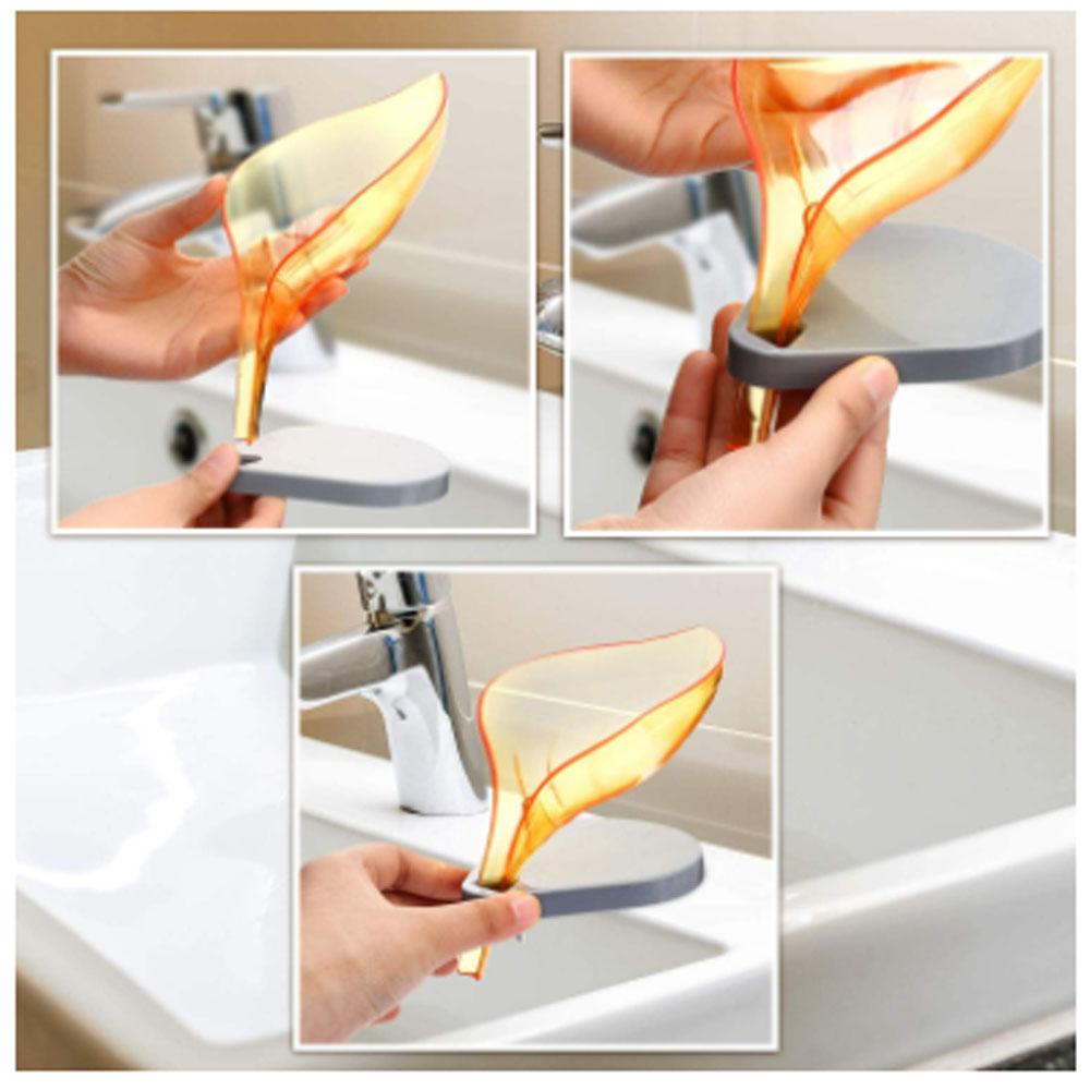 1097 Leaf Shape Soap Box Self Draining Bathroom Soap Holder Wukusy