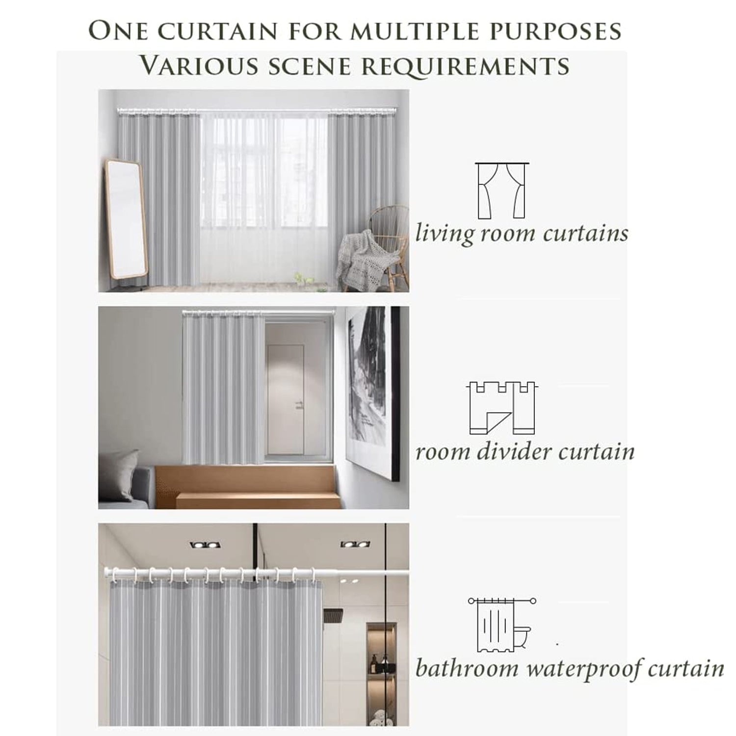 6703 Solid 1 Piece Door Curtain Mix Size(1kg) Wukusy