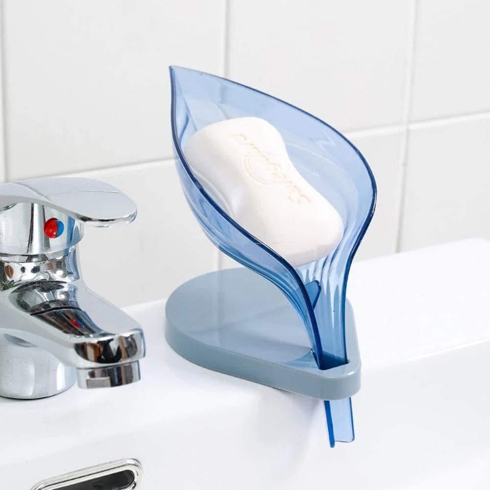 1097 Leaf Shape Soap Box Self Draining Bathroom Soap Holder Wukusy