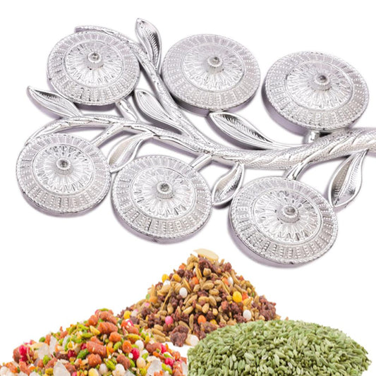 2238 Multipurpose Decorative 6 Storage Tree Shape Mukhwas Daniserving Tray Wukusy