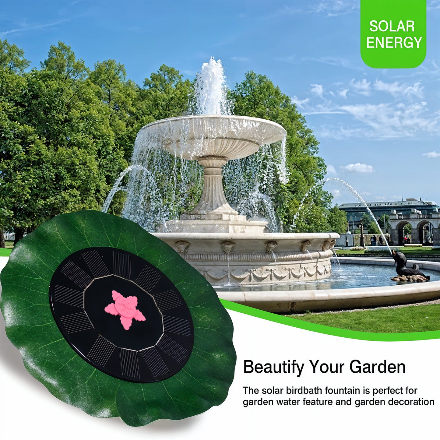 Solar-Powered Floating Water Fountain Pump Kit