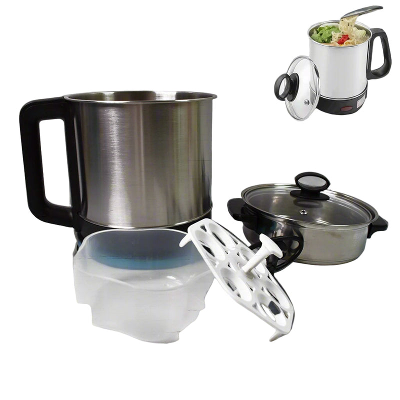 Soup Pot With Lid Stainless Steel Multi Cooker Kettle (800w  2.5 Ltr.) Wukusy