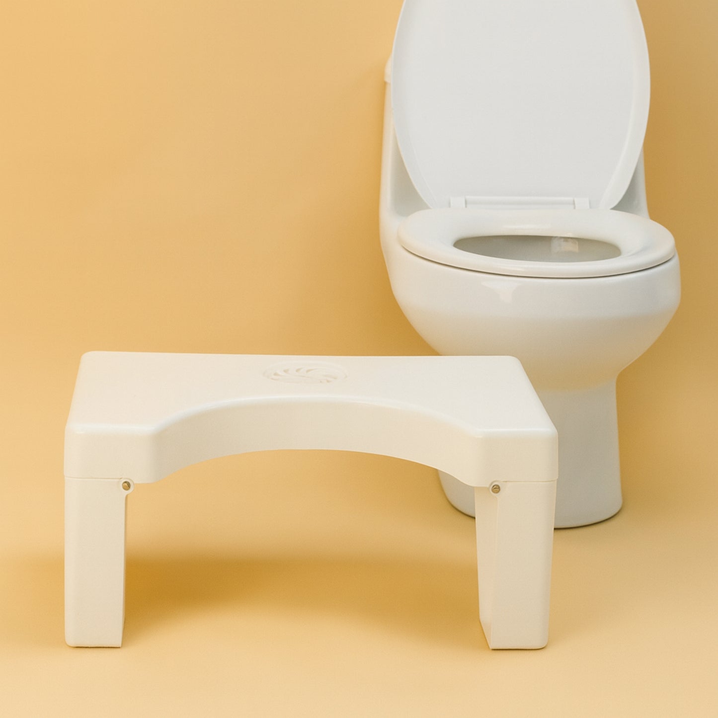 6005a Plastic Non-slip Folding Toilet Squat Stool - White Color Wukusy