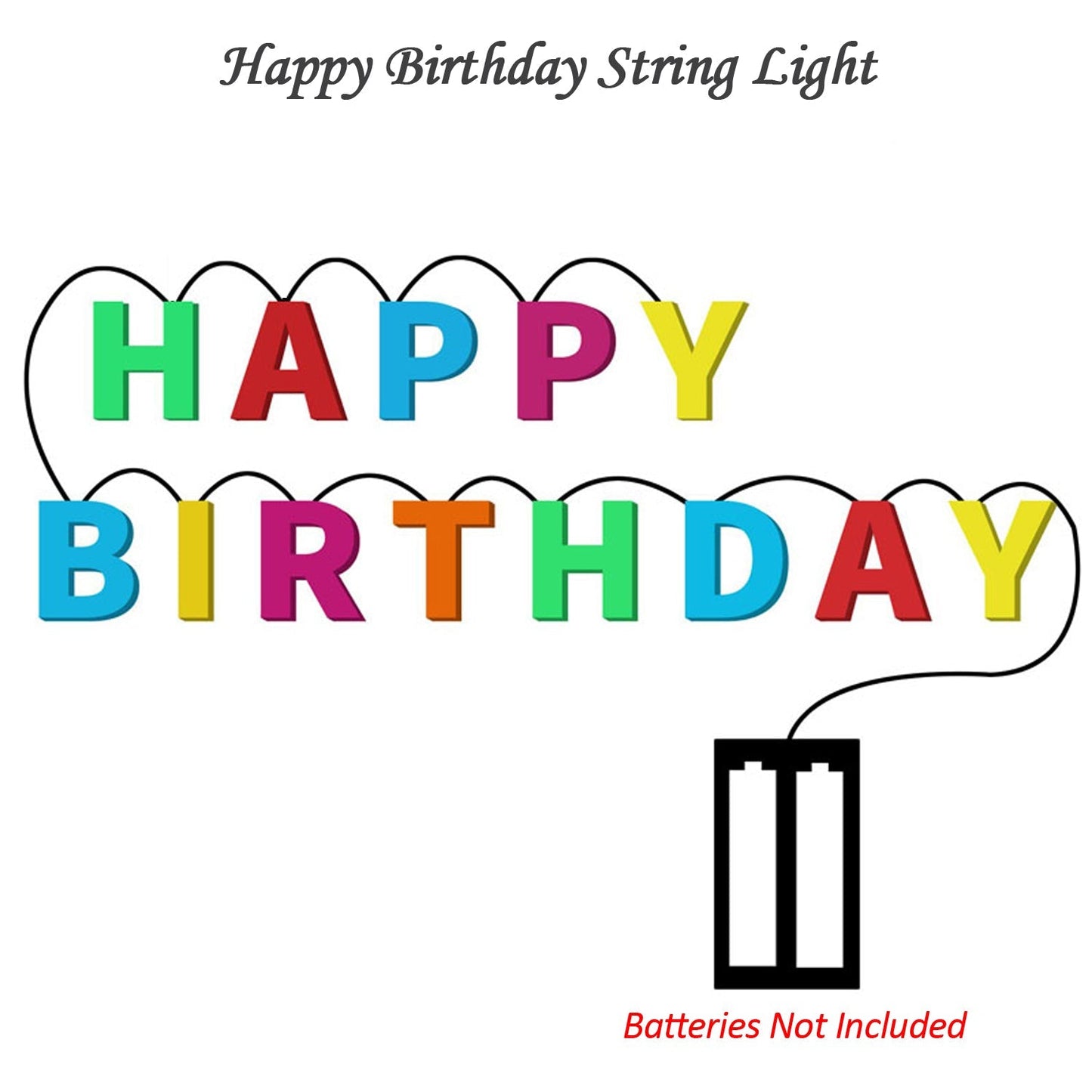 Happy Birthday LED Letter String Lights.