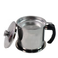 Stainless Steel Oil Strainer Pot with Lid & Filter Mesh - BuyItOnline