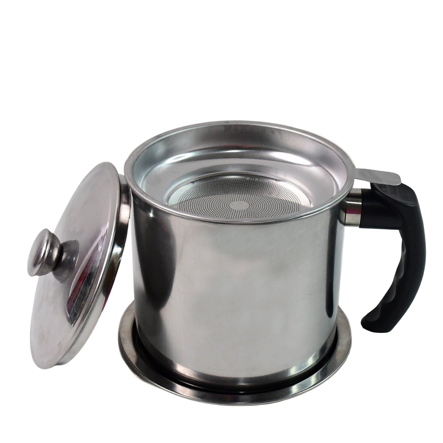 Stainless Steel Oil Strainer Pot with Lid & Filter Mesh - BuyItOnline