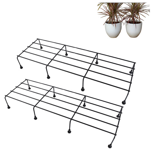 Metal Rectangle Flower Plant Stand For Balcony (6020 Cm  2 Pc Set)