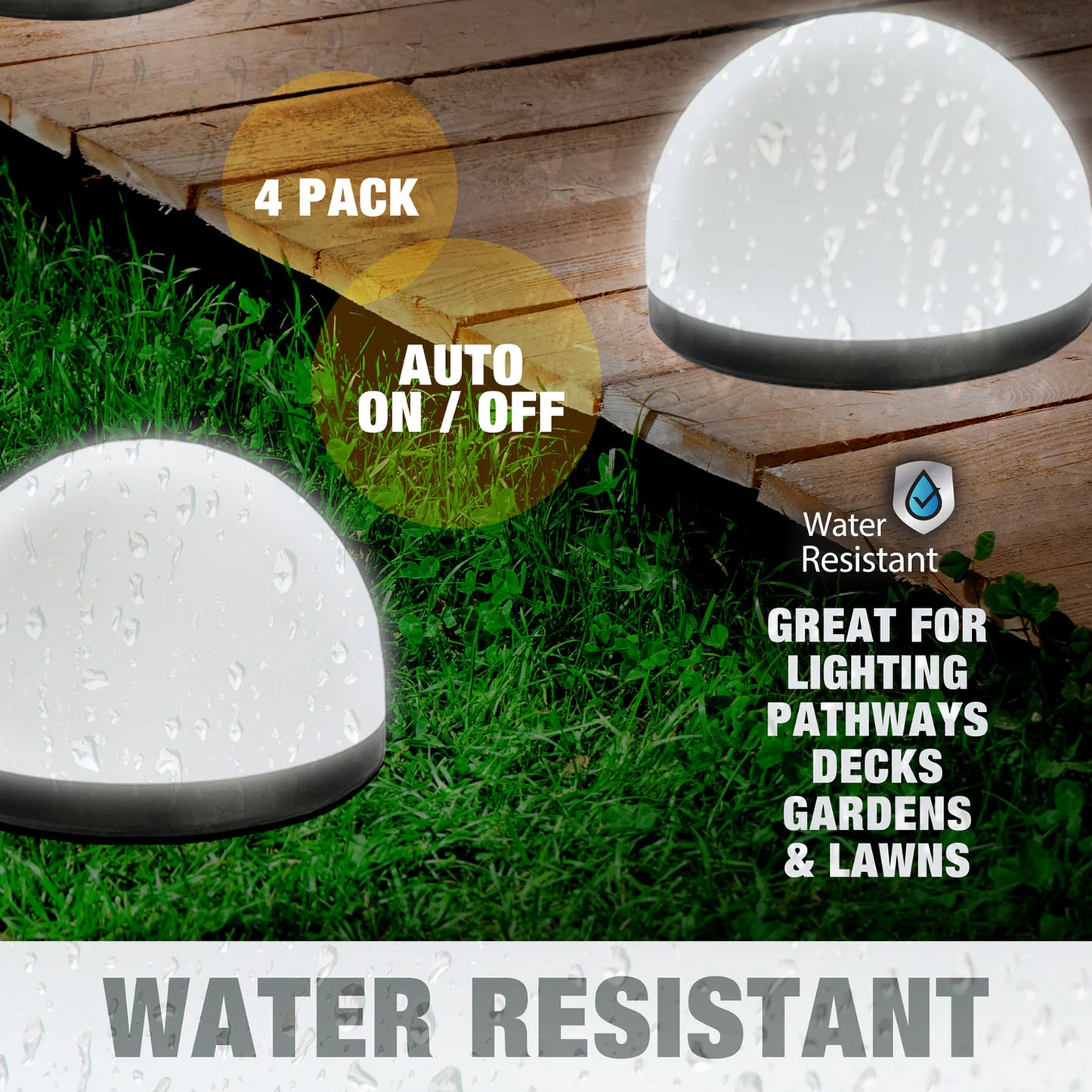 Dome Solar Garden Light Set (4 Pc) Wukusy