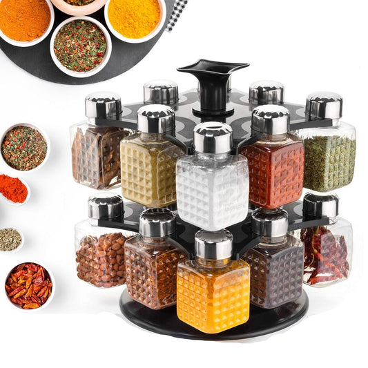 16 Jar 360° Revolving Spice Rack Set - BuyItOnline