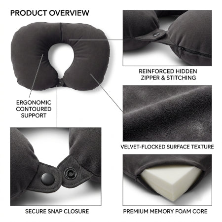 Ergonomic Travel Memory Foam Neck Pillow