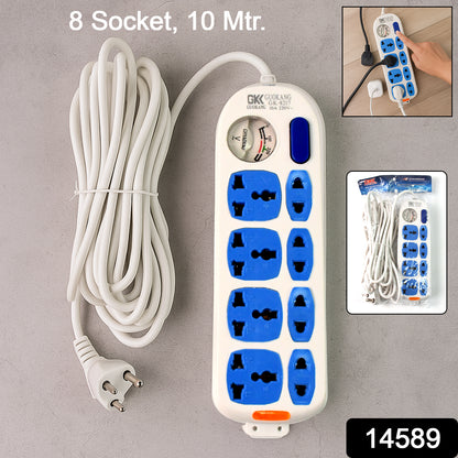 8 Socket Heavy Duty Power Extension Board (10 Mtr.  1 Pc) Wukusy