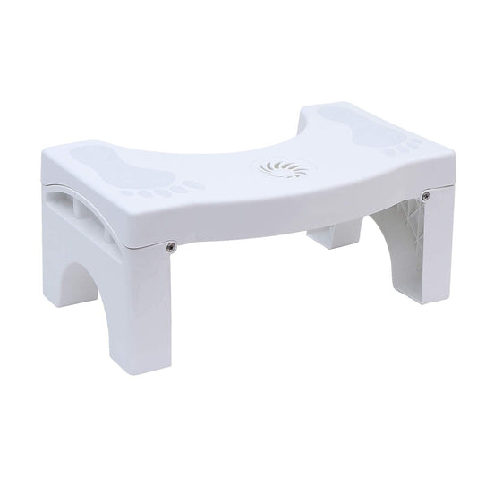 6005a Plastic Non-slip Folding Toilet Squat Stool - White Color Wukusy