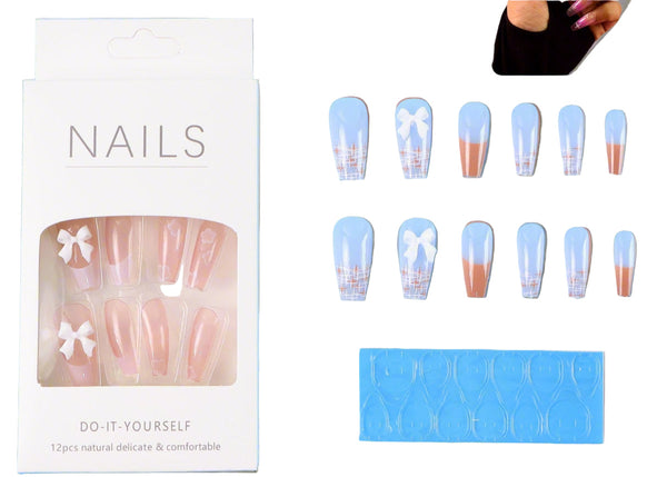 12-Piece Reusable Press-On Nails Set Wukusy