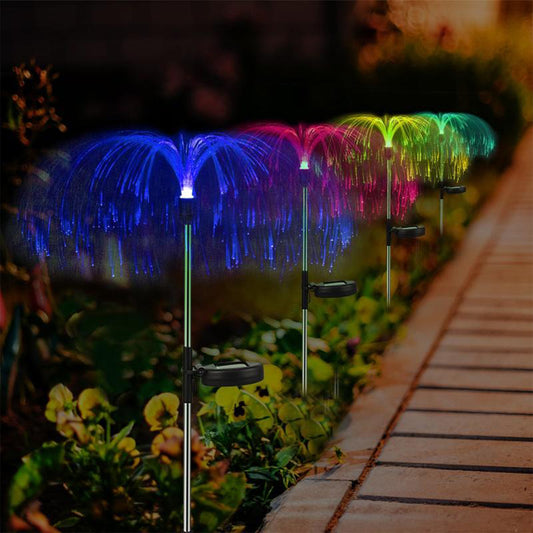 2 Pcs Solar Garden Lights – RGB 7-Color Changing Waterproof Outdoor - BuyItOnline