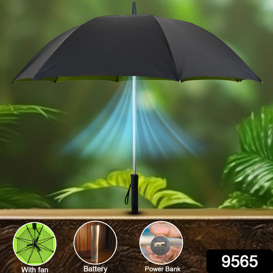 Sun umbrella with inside power fan