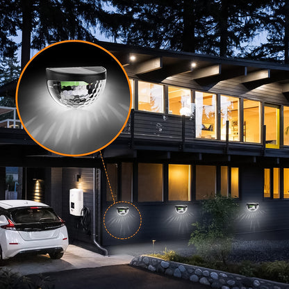 6-LED Solar Wall Lights with Honeycomb Shade