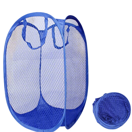 Foldable Collapsible Mesh Laundry Bag Pack Of 1 (Mix Color)