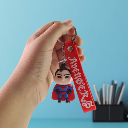 Cute Cartoon Silicone 3d Key Chain With Metal Hook  Strap (Pack Of 1)