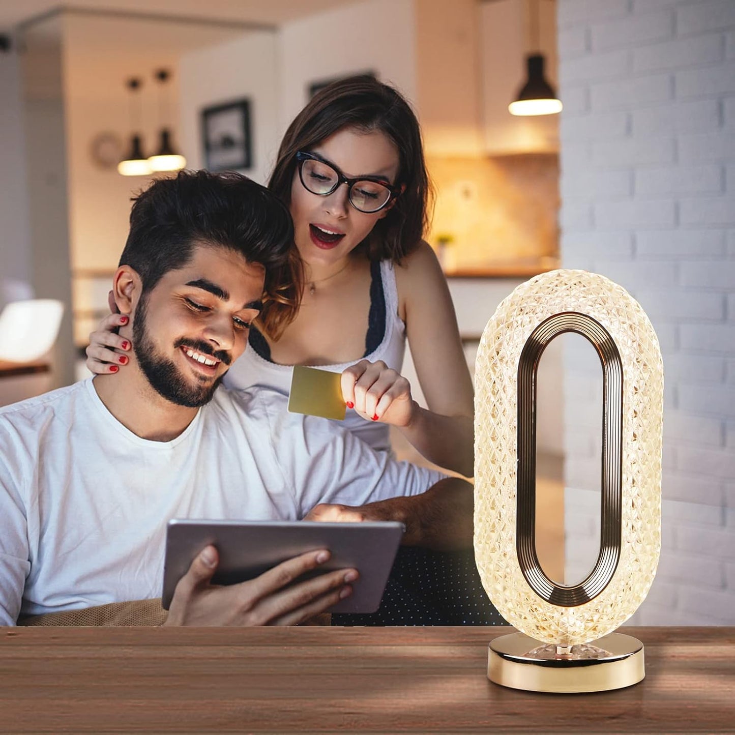 Touch Control Crystal Table Desk Lamp