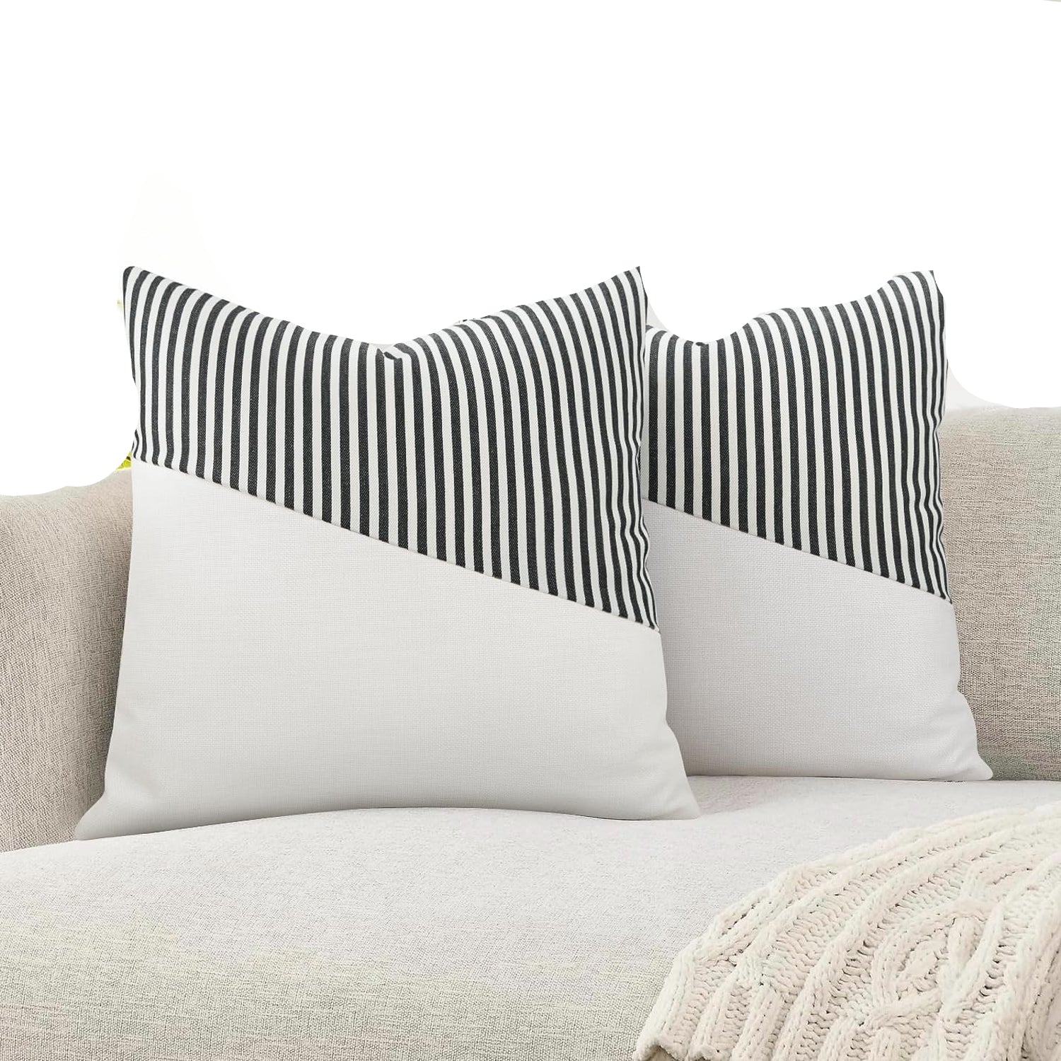 Decorative Pillow Covers Cushion Cases Soft Cotton (26  26 Inch  1 Pair  2 Pc) Wukusy