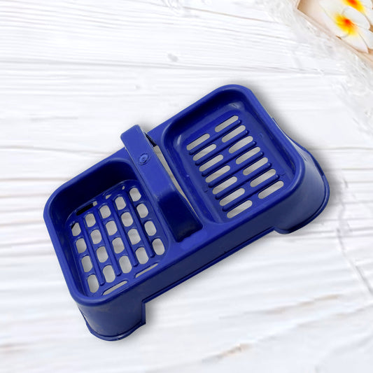 8729 2in1 Plastic Soap Case  Soap Dish  Soap Stand 2 Section Plastic Soap Case Soap Holder Soap Dish For Bathroom Kitchen Sink (1 Pc  Multicolor ) Wukusy