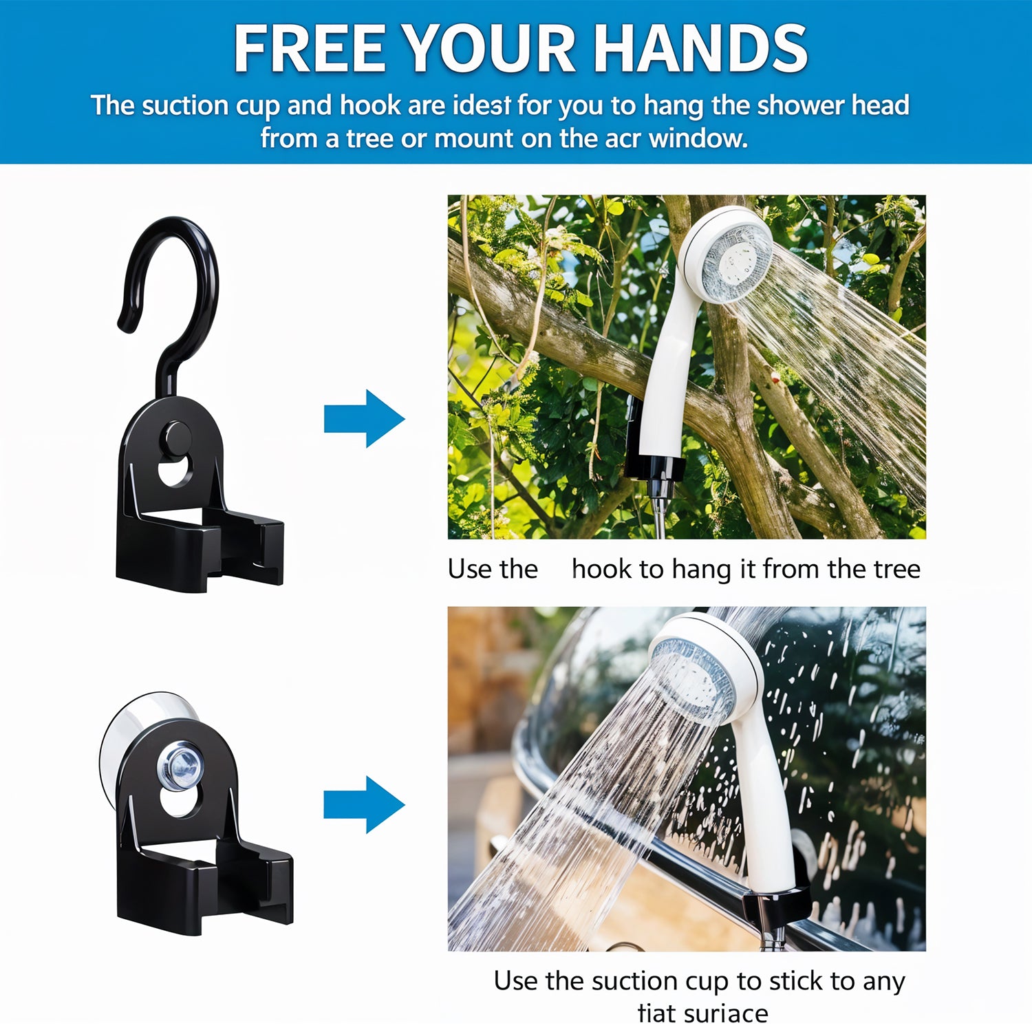 Portable Outdoor Shower Kit (1 Set) Wukusy
