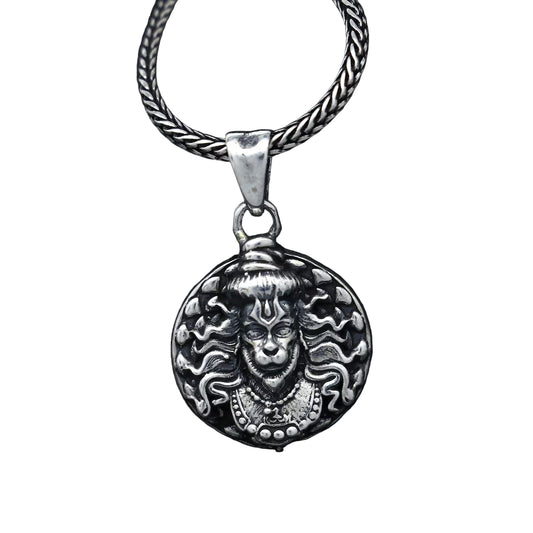 Hanuman Facelocket With Chain Pendant