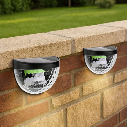 6-LED Solar Wall Lights with Honeycomb Shade