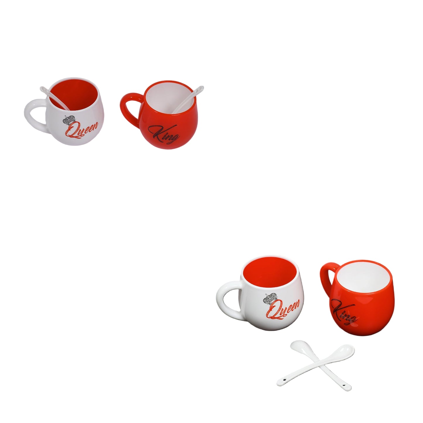 King & Queen Printed Matching Coffee Mugs