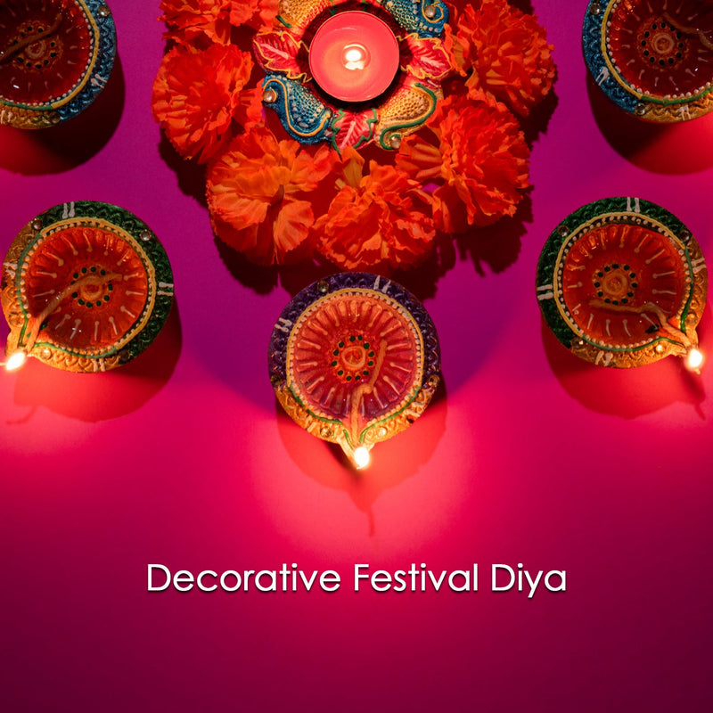 Handmade Clay Diyas(6 pc set) Wukusy