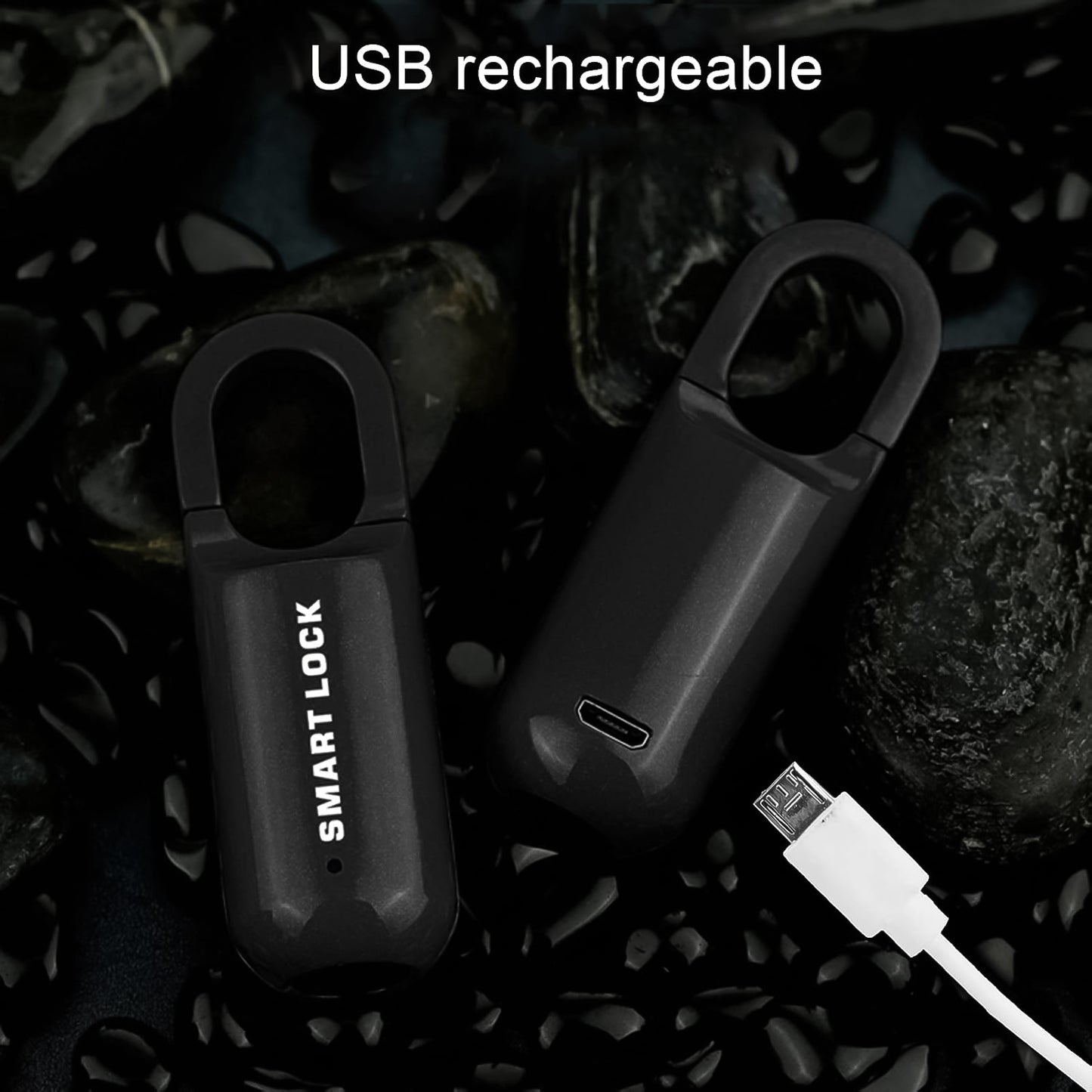 Small Usb Rechargeable Smart Fingerprint Padlock For Locker Wukusy