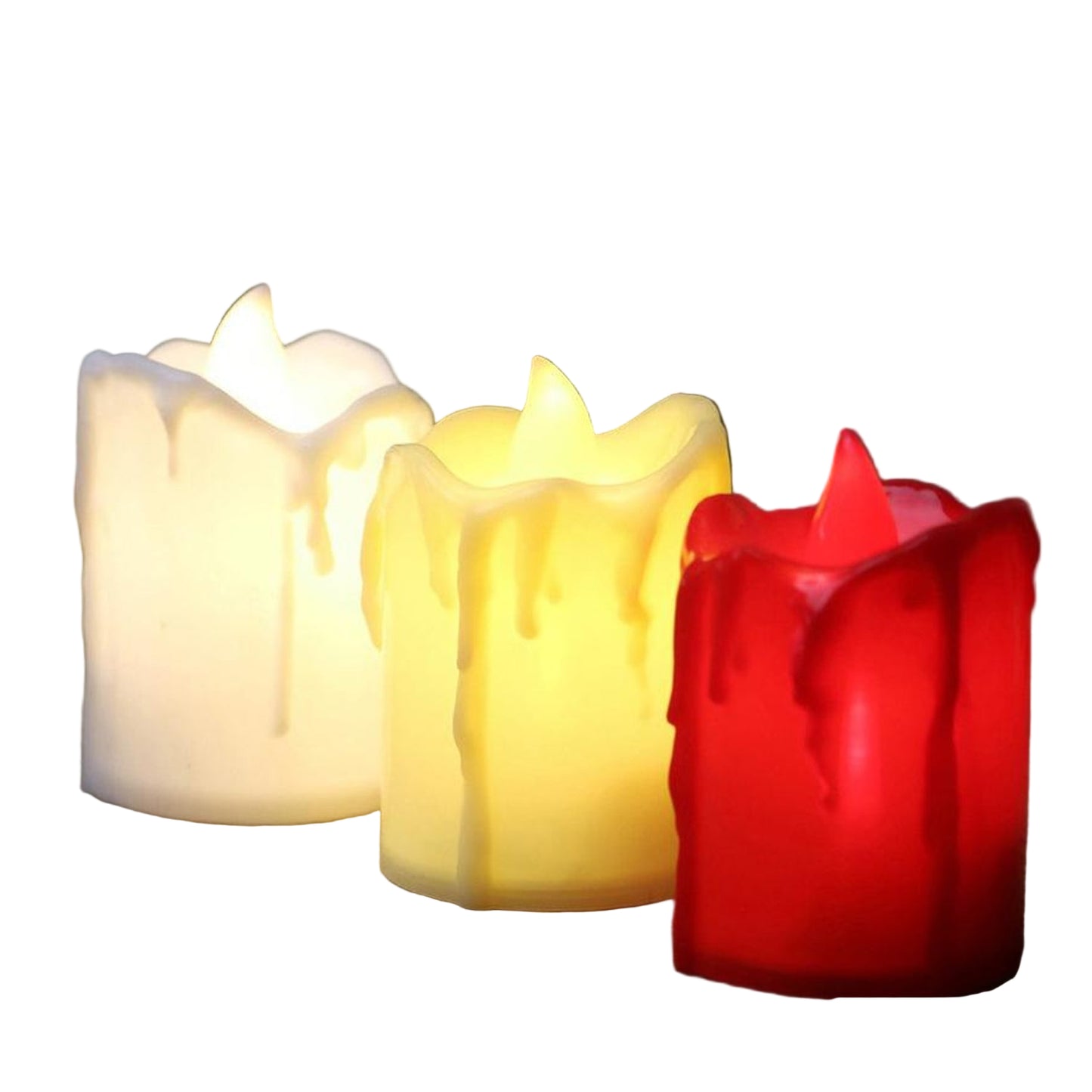 Multicolor Flameless Melted LED Candles.